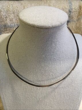 Vintage Sterling Silver Collar Necklace / Torque Choker 925 – Minimalist